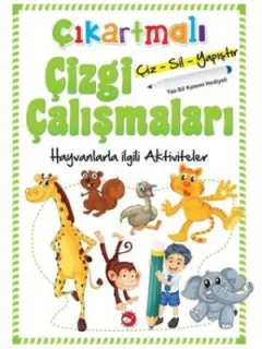 Çıkartmalı Çizgi Çalışmaları-Hayvanlarla ilgili Aktiviteler