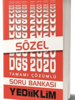 Yediiklim 2020 DGS Sözel Bölüm Tamamı Çözümlü Soru Bankası
